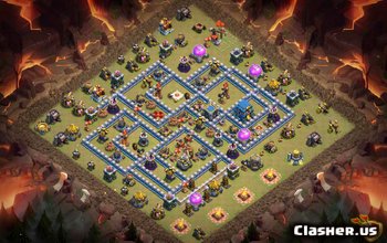 town hall 12, war base layout #466