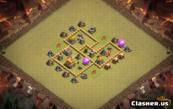 town hall 5, war/trophy base layout #471