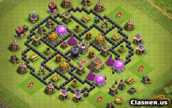 town hall 8, funny/hybrid/trophy base layout #475