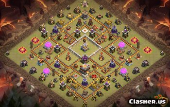 town hall 11, war/trophy base layout #482