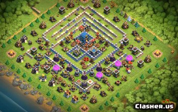 town hall 12, war/trophy base layout #489