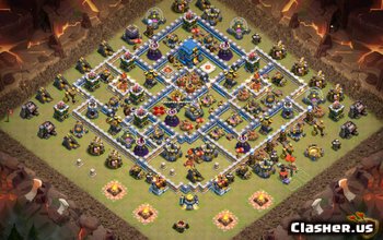 town hall 12, war/trophy base layout #498