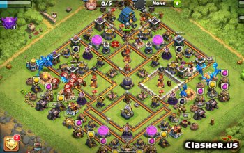 town hall 12, farming base layout #504