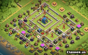 town hall 12, hybrid/trophy base layout #507