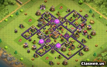 town hall 8, trophy base layout #508