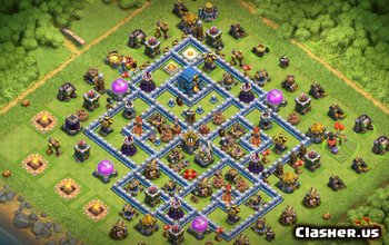 town hall 12, war base layout #528