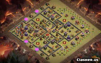 town hall 10, war/trophy base layout #744