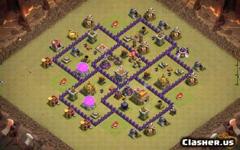 town hall 7, war/trophy base layout #752