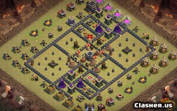 town hall 9, war base layout #765