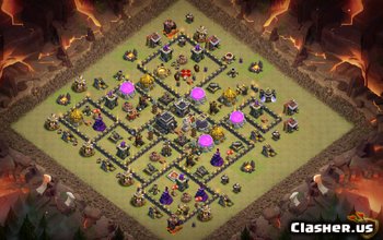 town hall 9, trophy/war base layout #769