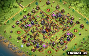 town hall 10, trophy/farming/war base layout #771