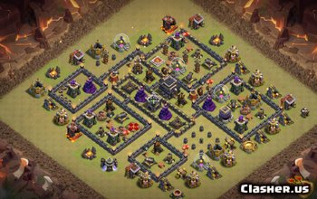 town hall 9, war/trophy base layout #784