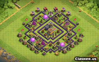 town hall 8, farming/trophy/hybrid/war base layout #787