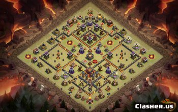 town hall 10, trophy/war base layout #830