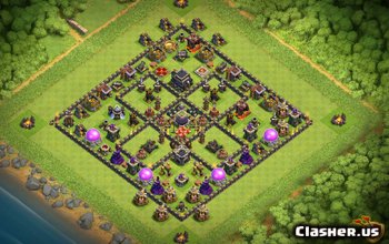 town hall 9, farming/trophy base layout #836