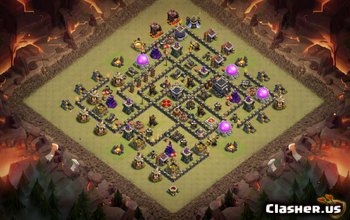 town hall 9, war base layout #837