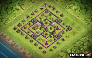 town hall 8, war/trophy/farming base layout #881