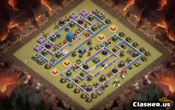 town hall 12, war base layout #905