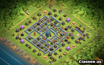 town hall 12, war/trophy base layout #910