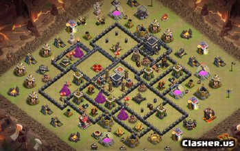 town hall 9, war base layout #925