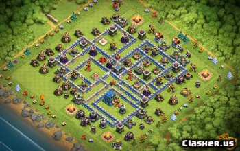 town hall 12, war/trophy base layout #951