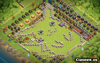 town hall 12, funny/hybrid base layout #953