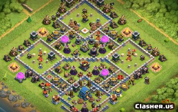 town hall 12, hybrid/war/trophy base layout #997