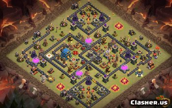 town hall 12, war/trophy base layout #998