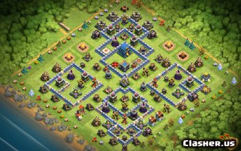 town hall 12, trophy/war base layout #1013