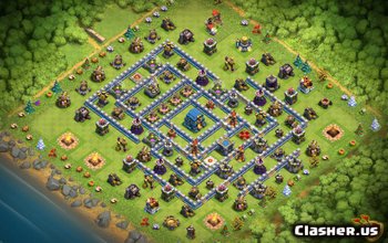 town hall 12, war/trophy base layout #1016