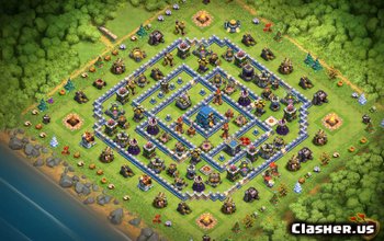 town hall 12, war/trophy base layout #1017