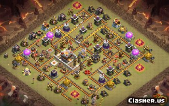 town hall 10, war/trophy base layout #1033