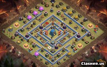 town hall 12, war/trophy base layout #1040