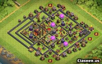 town hall 10, trophy/war base layout #1042