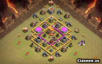 town hall 6, war/trophy base layout #1043