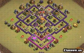 town hall 7, war/trophy base layout #1045