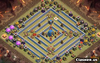 town hall 12, hybrid/war/trophy base layout #1047