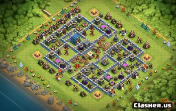 town hall 12, war/trophy base layout #1054