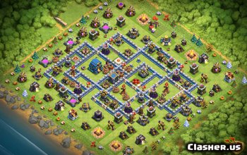 town hall 12, trophy/war base layout #1055