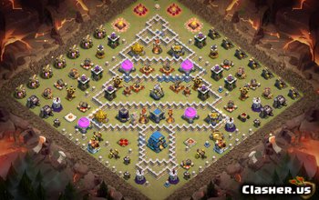 town hall 12, funny/hybrid base layout #1076