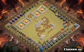 town hall 12, funny/hybrid base layout #1077