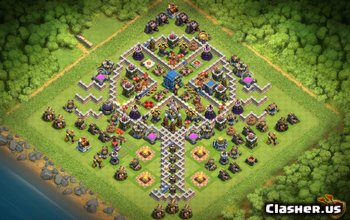 town hall 12, funny/hybrid base layout #1079