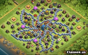 town hall 12, funny/war/trophy/hybrid base layout #1086