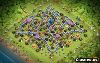 town hall 12, funny/hybrid/trophy base layout #1096