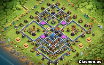 town hall 12, war/trophy base layout #1097