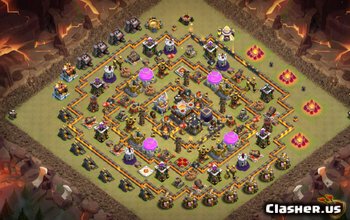 town hall 11, war/farming/hybrid base layout #1102