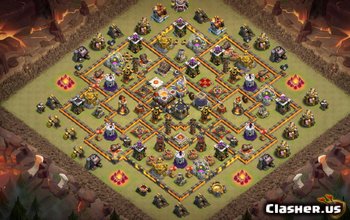 town hall 11, war/trophy base layout #1106