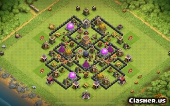 town hall 8, farming base layout #1108