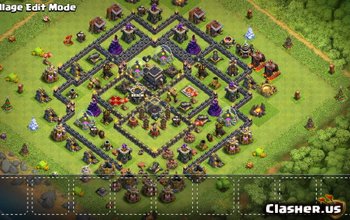 town hall 9, farming base layout #1112