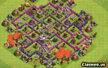 town hall 8, farming/trophy/hybrid base layout #1130